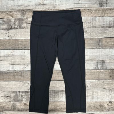 Size 6 Lululemon Black 21” Inseam Nylon Lycra Yoga Workout Run Cropped Leggings